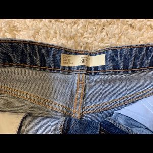 Top Shop Motto Kiri High Rise Jean Shorts
